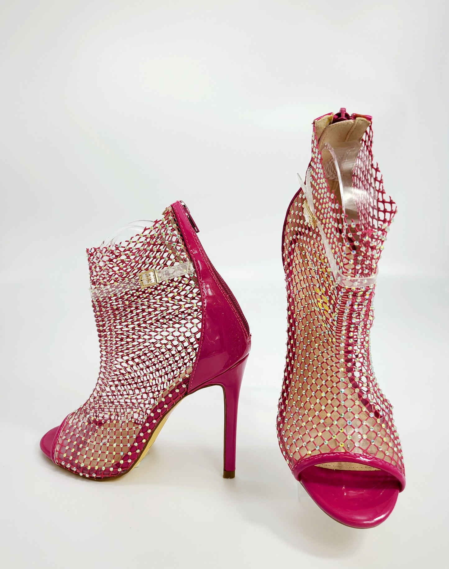 Tisha High Heel Ankle Boots (Pink)