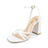 Rodeo Strappy Block Heels White
