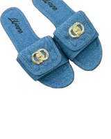 Kendry Charm Slip-On Sandals Denim