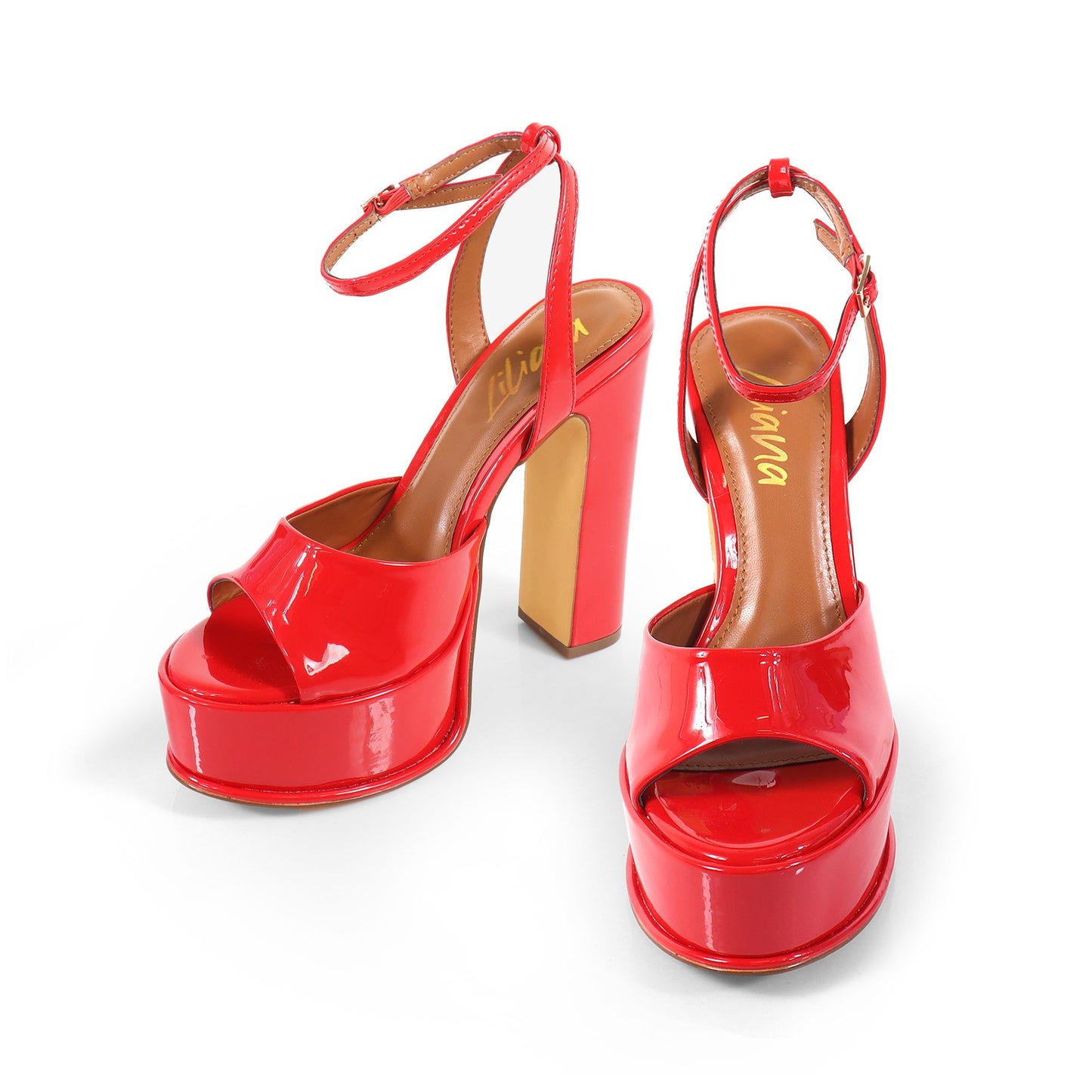 Platform Josy 6 Chunky Heels (Red )