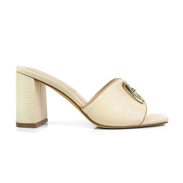 Sola Block Heel Mule Raffia