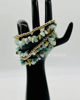 Rocio Mix  Beaded Amazonite Bracelet (Green Gold) - women's statement jewelry