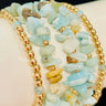 Rocio Mix  Beaded Amazonite Bracelet (Green Gold) for women - fashion jewelry by Palazzo Couture