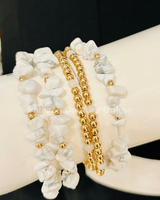 Rocio Mix Beaded Bracelet (White & Gold) - Palazzo Couture Online