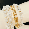 Rocio Mix Beaded Bracelet (White & Gold) - Palazzo Couture Online