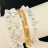 Rocio Mix  Beaded Bracelet (White & Gold) for women - fashion jewelry by Palazzo Couture
