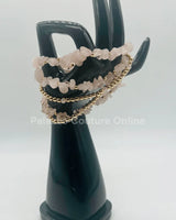 Rocio Mix  Beaded Quartz Bracelet (Pink & Gold) - women's statement jewelry