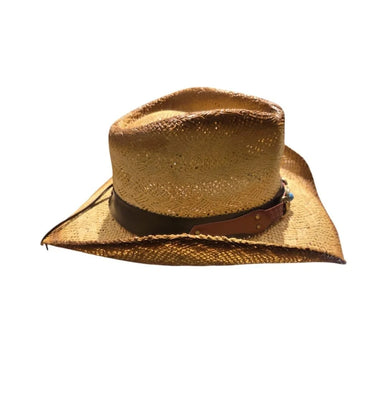 Desert Trail Straw Cowboy Hat with Turquoise Detail - view 3