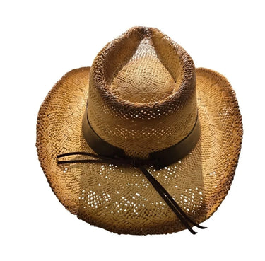 Desert Trail Straw Cowboy Hat with Turquoise Detail - view 4