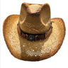 Desert Trail Straw Cowboy Hat with Turquoise Detail - front view