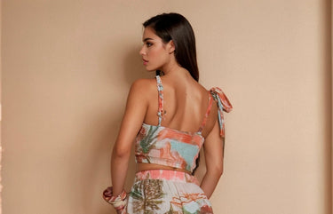 Roman Muse Scenic Skirt Set - Brown - Palazzo Couture Online