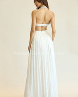 Romance In Paris Maxi Dress (White) - Palazzo Couture Online