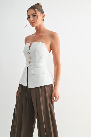 Romantic Edge Peplum Bustier - Palazzo Couture Online