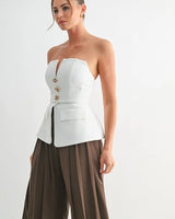 Romantic Edge Peplum Bustier - stylish going out top