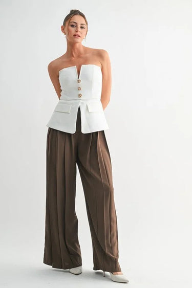 Romantic Edge Peplum Bustier - trendy women's top