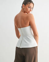 Romantic Edge Peplum Bustier - chic top by Palazzo Couture
