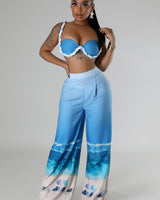 Romantic Getaway Pant Set - Blue - Palazzo Couture Online