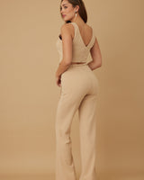 Rosette Charm Pant Set - Mauve - Palazzo Couture Online