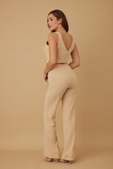Rosette Charm Pant Set - Mauve - Palazzo Couture Online