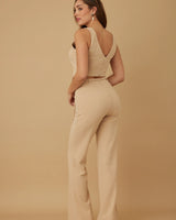 Women's Mauve pant set matching style back view