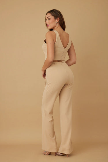 Women's Mauve pant set matching style back view