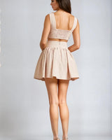 Rosette Romance Skirt Set (Pink) - Palazzo Couture Online