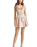 Rosette Romance Skirt Set (Pink) front view showing complete two piece skirt set