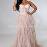 Royal Queen Nude Maxi Dress with Corset Lace Detail front view showing full-length maxi silhouette