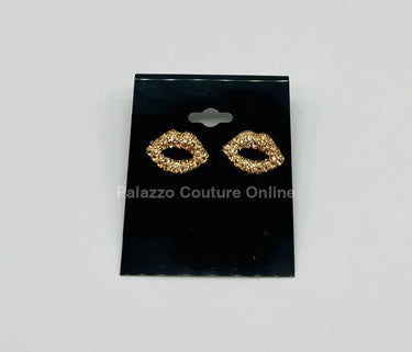 Ruby Pout Sparkle Stud Earrings
(Gold) - trendy women's jewelry