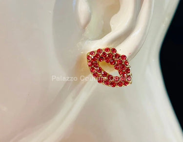 Ruby Pout Sparkle Stud Earrings (Pink) - women's statement jewelry