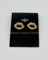 Ruby Pout Sparkle Stud Earrings (Gold) - Palazzo Couture Online