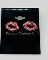 Ruby Pout Sparkle Stud Earrings (Pink) - Palazzo Couture Online