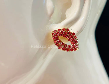 Ruby Pout Sparkle Stud Earrings (Pink) - Palazzo Couture Online