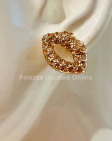 Ruby Pout Sparkle Stud Earrings
(Gold) for women - fashion jewelry by Palazzo Couture