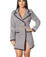 Running The Meeting  Blazer Dress front view showing mini dress silhouette