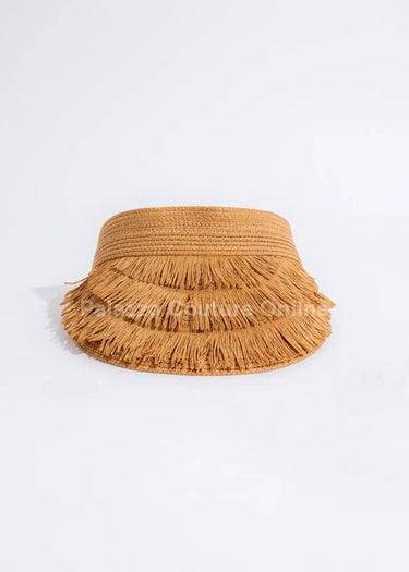 Running To The Beach Visor Hat (Brown) - Palazzo Couture Online