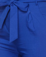 Rylee Royal Blue Pants – High Waist Tie Belt Skinny Fit - view 5