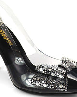 Sakina Crystal Bow Heels Black - Palazzo Couture Online