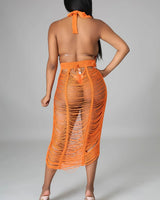 Sand In My Hair Orange Cover Up Crochet Dress - vacation cover up for women