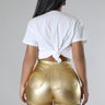 Sassy Slithers Metallic Gold Shorts - Palazzo Couture Online