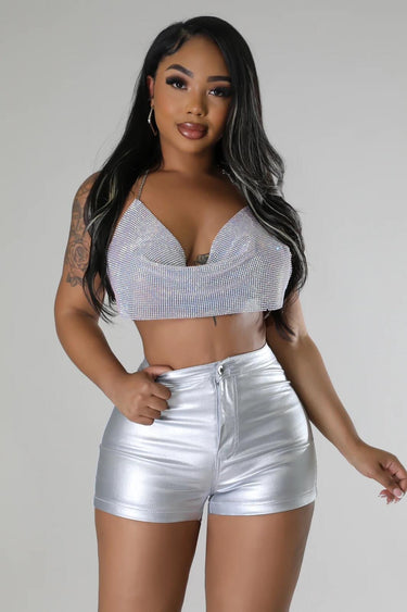 Sassy Slithers Shorts (Silver) - Palazzo Couture Online
