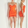 Satin Enchantment Corset Skirt Set Orange - Palazzo Couture Online
