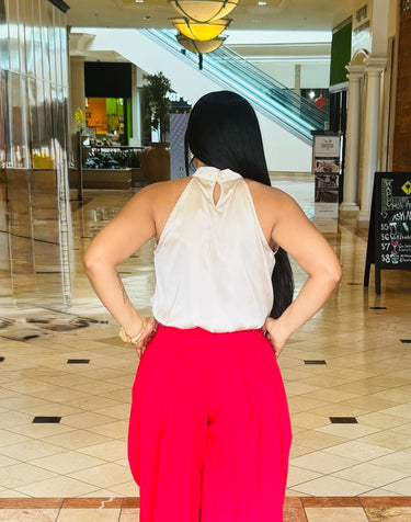 Satin Grace Halter Bodysuit - Nude - Palazzo Couture Online