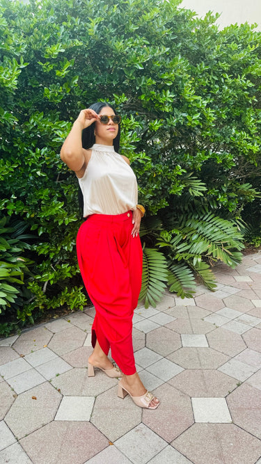 Satin Grace Halter Bodysuit - Nude - Palazzo Couture Online