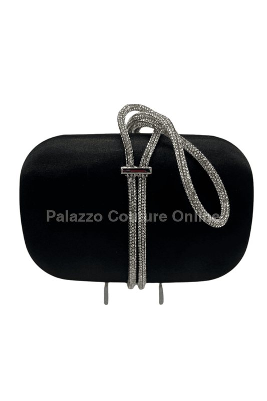 Satin Night Clutch (Black) Hand Bag