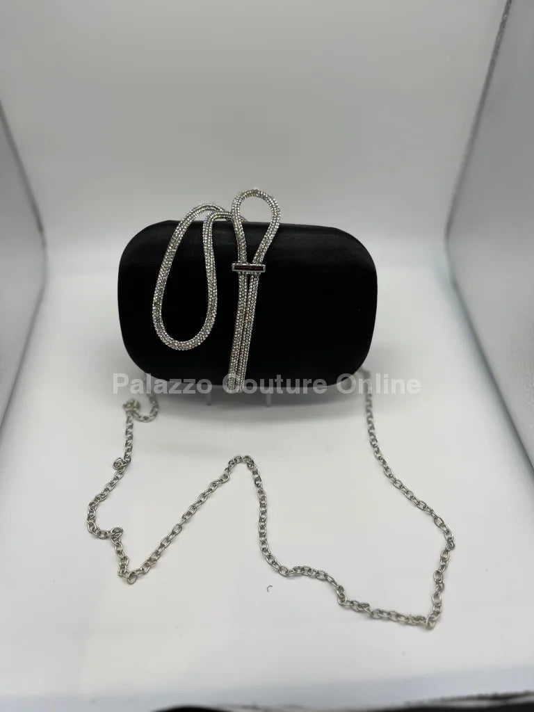 Satin Night Clutch (Black) Hand Bag