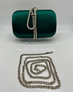 Satin Night Clutch (Emerald) Green Hand Bag