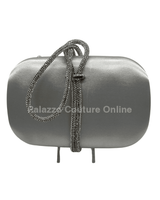 Satin Night clutch (Silver) - Palazzo Couture Online