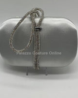 Satin Night clutch (Silver) - Palazzo Couture Online