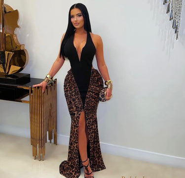 Savage Siren Leopard Mermaid Maxi Dress - Leopard - Palazzo Couture Online